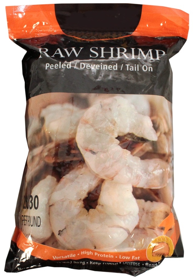Frozen Seafood Tail Off Raw Shrimp, 2 Pound -- 5 per case.