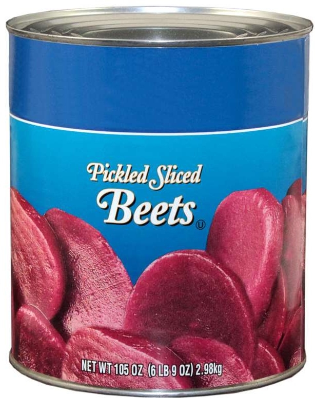Commodity Canned Fruit and Vegetables Pickled Sliced Beets, Number 10 Can -- 6 per case