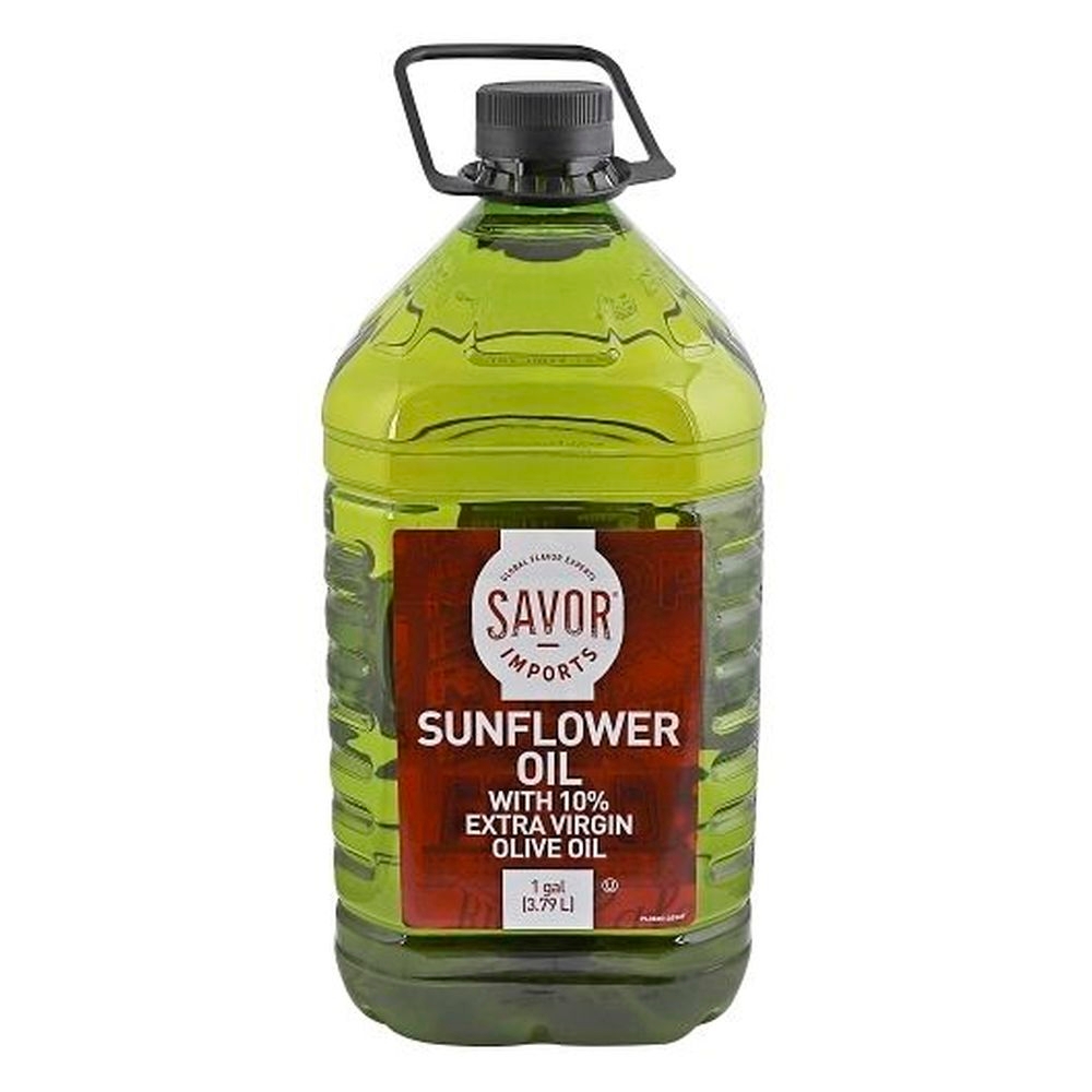Savor Imports Sunflower Oil with Extra Virgin Olive Oil, 1 Gallon -- 6 per case