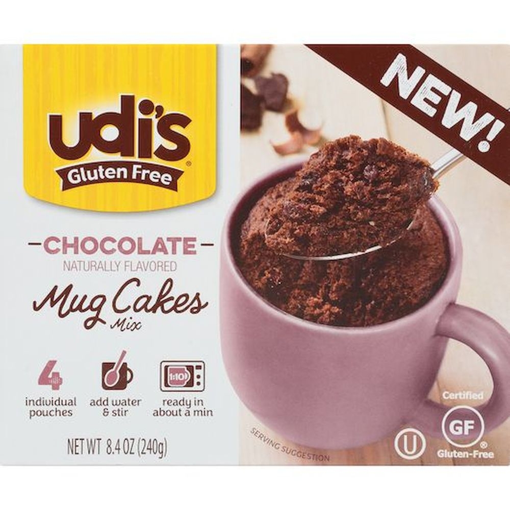 Udis Gluten Free Chocolate Mug Cake Mix, 8.4 Ounce - 4 count per pack -- 6 packs per case