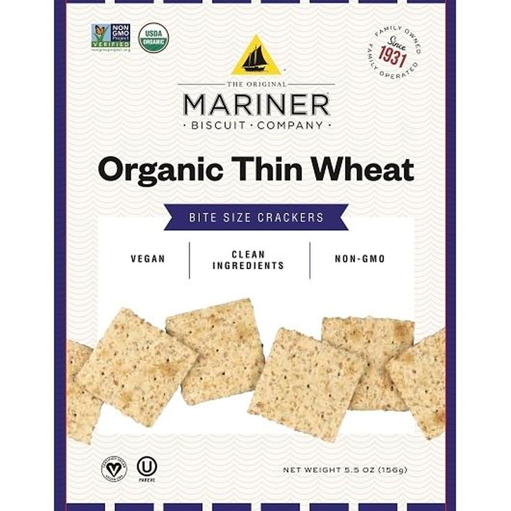 Mariner Organic Thin Wheat Bite Size Crackers, 5.5 Ounce - 12 per case