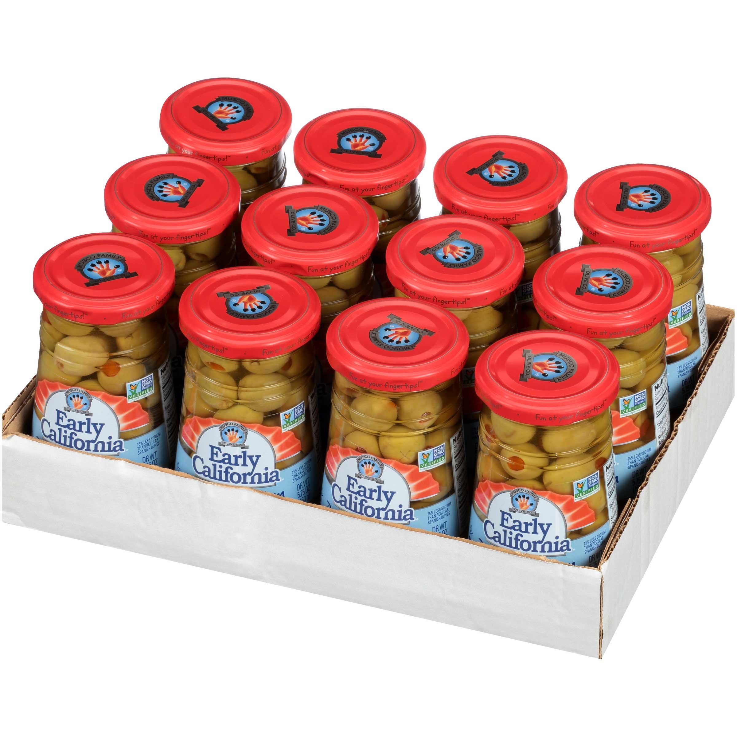 Early California Reduced Sodium Manzanilla Olives, 5.75 Ounce -- 12 per case