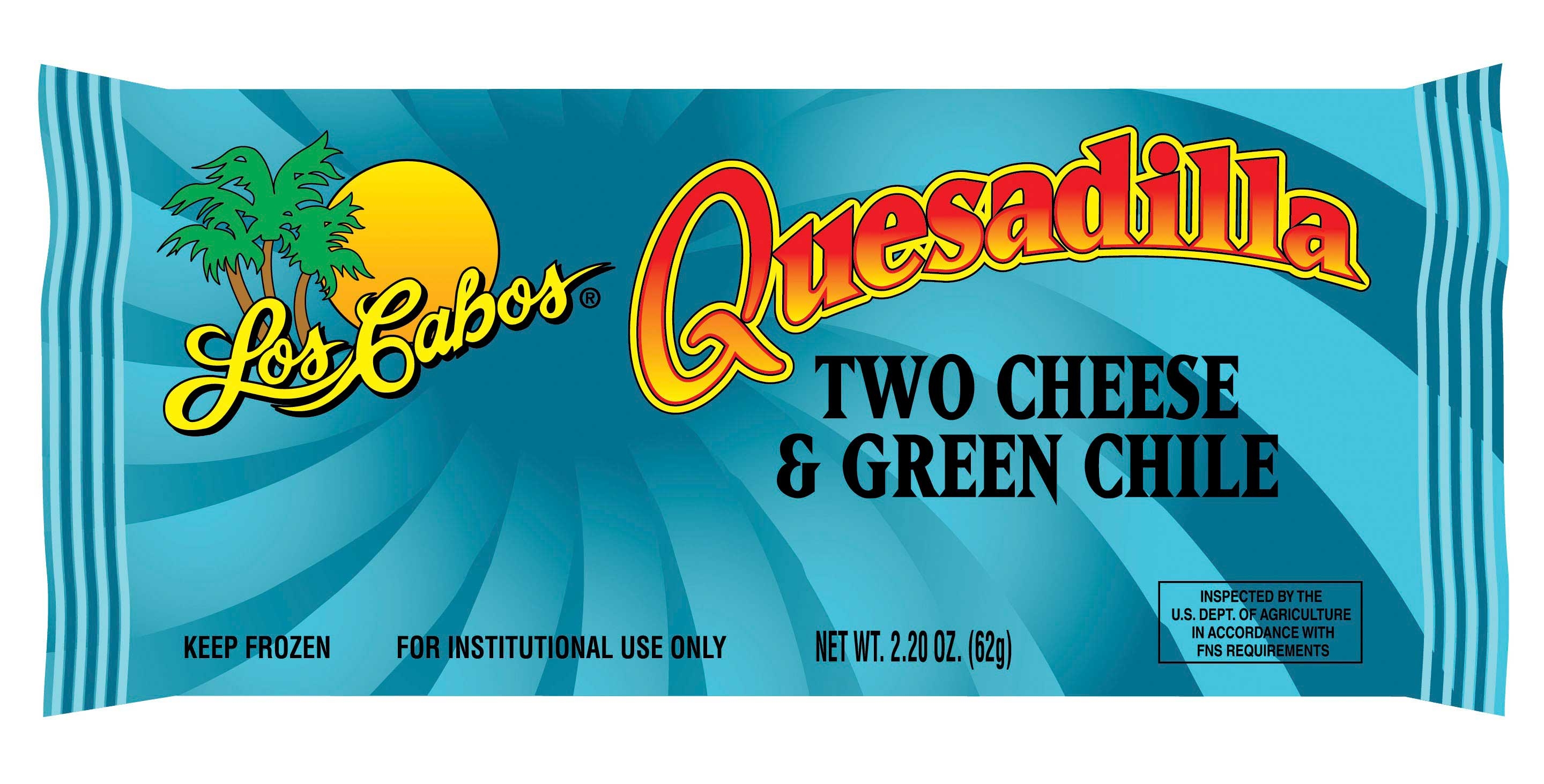 Los Cabos Cheese and Green Chile Quesadilla, 2.2 Ounce -- 60 per case.