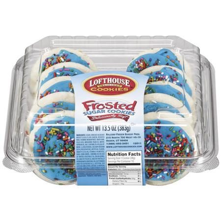 Lofthouse Blue Frosted Sugar Cookie, 10 count per pack -- 15 per case.