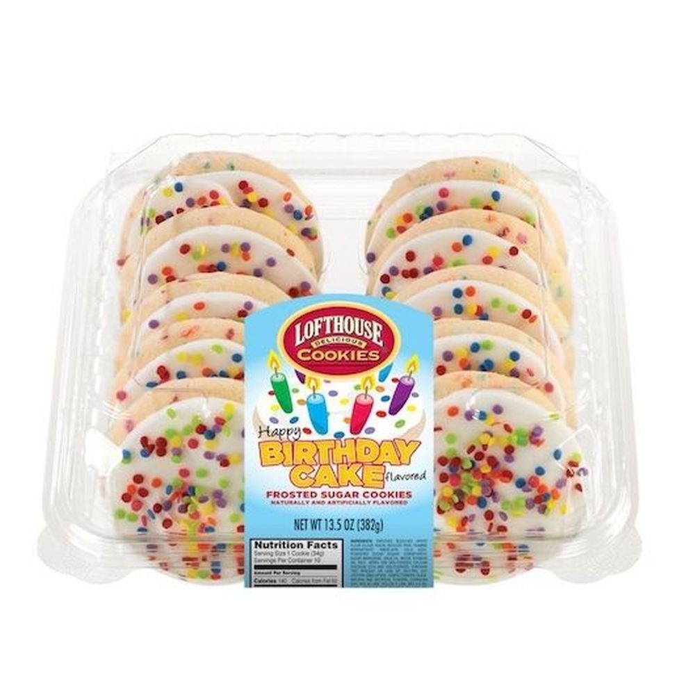 Lofthouse Birthday Cake Frosted Sugar Cookie, 13.5 Ounce -- 15 per case