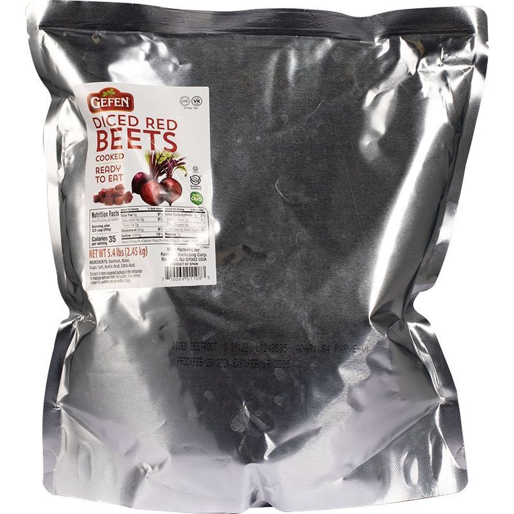 Gefen Non-Gmo 1/2 inch Cut Diced Red Beetroot, 5.4 Pound - 4 per case