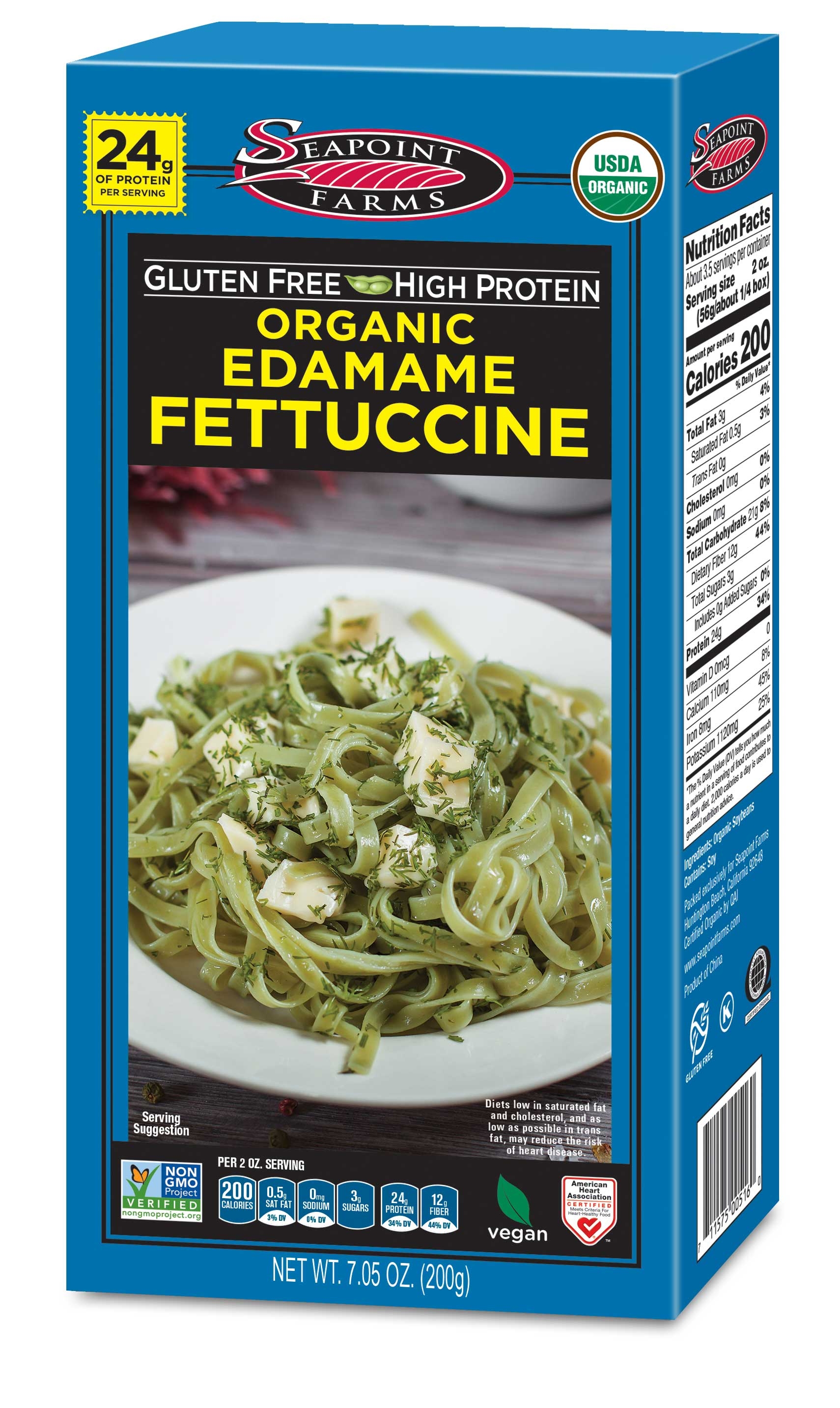 Seapoint Farms Organic Edamame Fettuccine, 7.05 Ounce -- 12 per case.