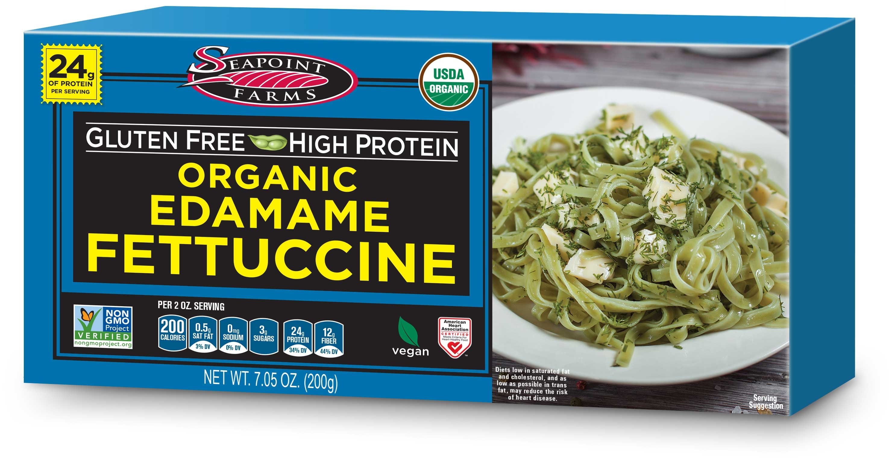 Seapoint Farms Organic Edamame Fettuccine, 7.05 Ounce -- 12 per case.