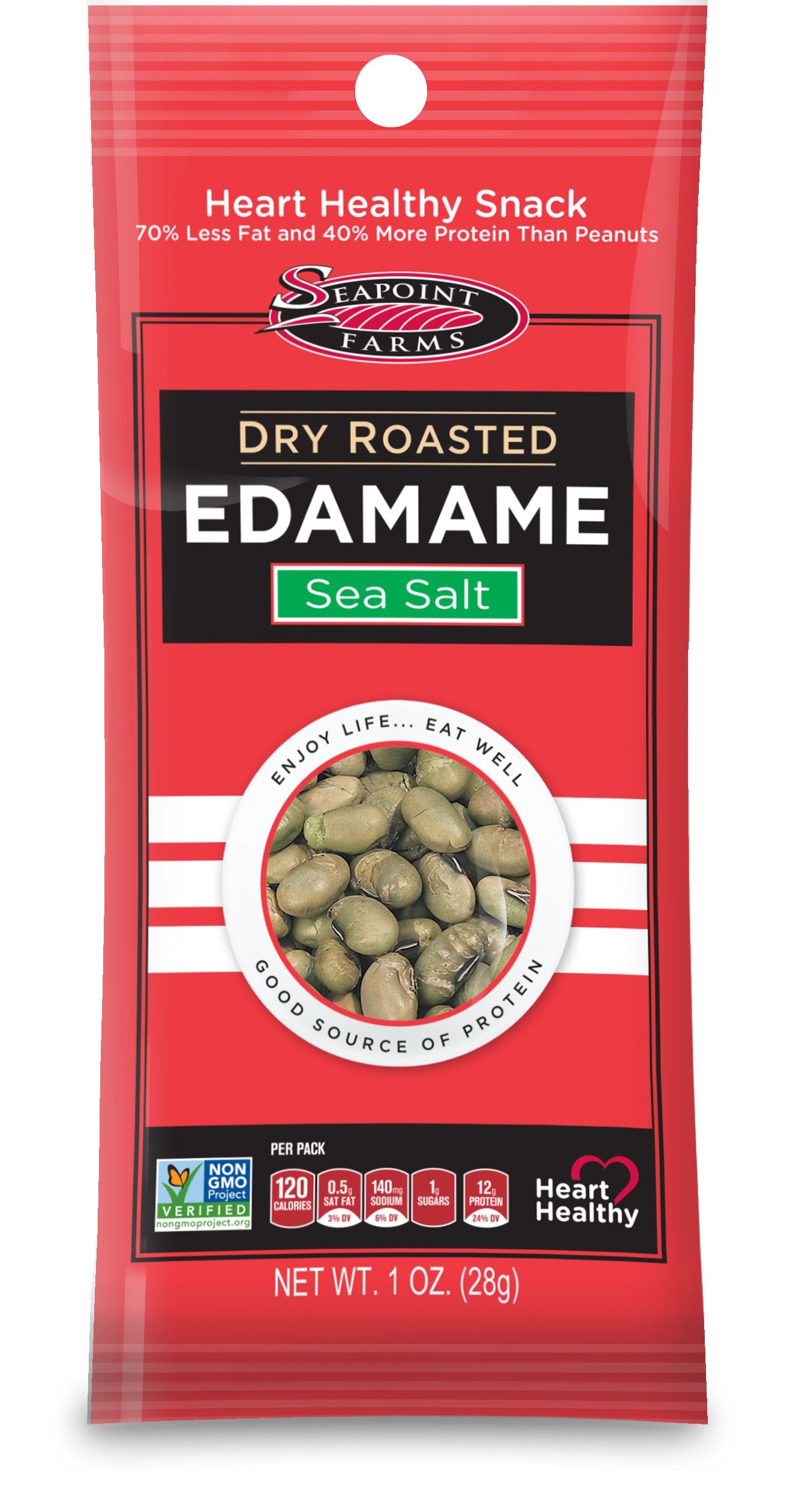 Seapoint Farms Sea Salt Dry Roasted Edamame, 1 Ounce -- 50 per case.