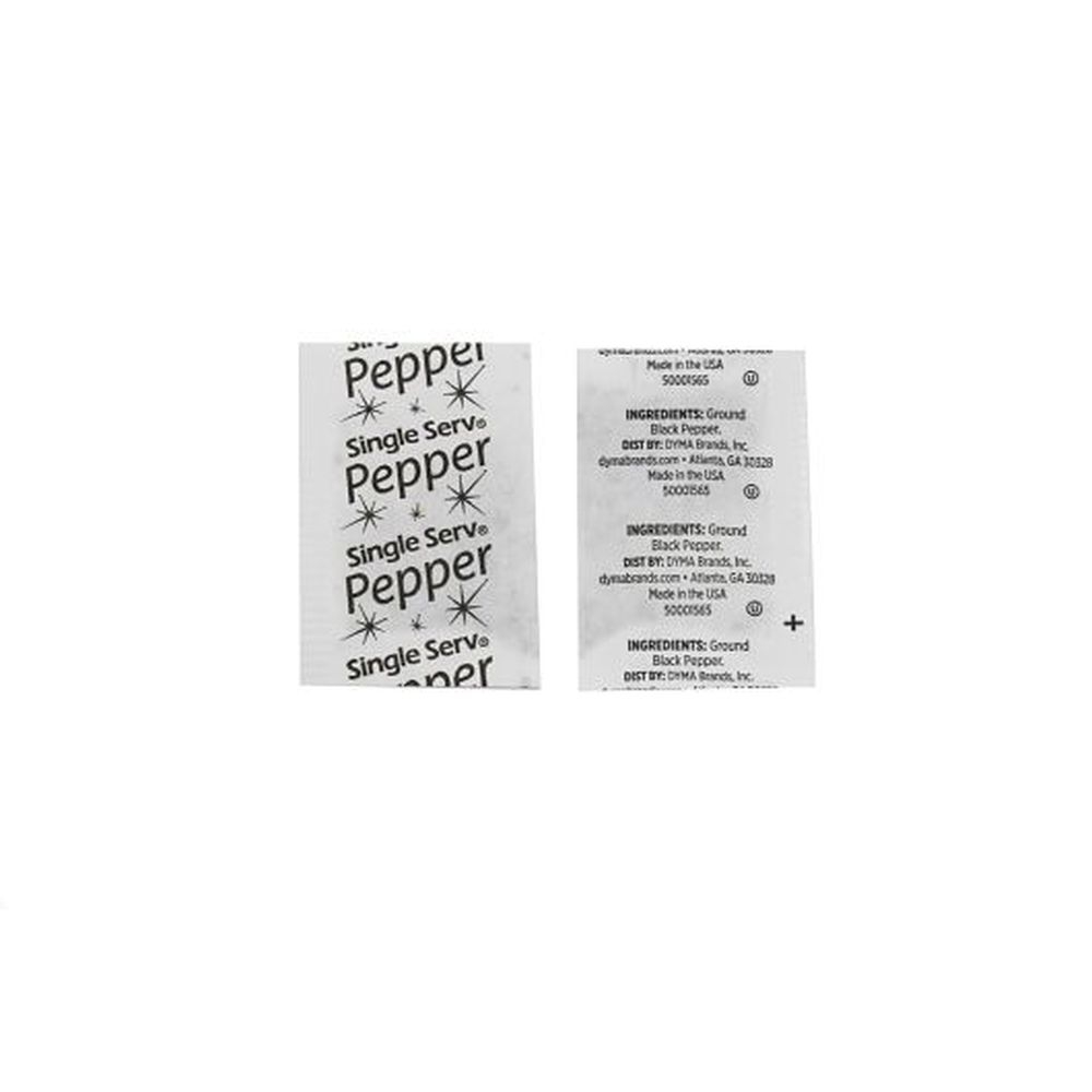 Single Serv Flat Pepper Packet, 0.1 Gram -- 6000 per case.