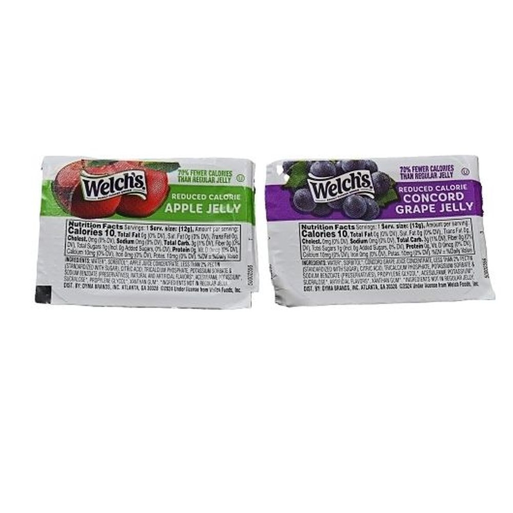Welchs Reduced Calorie Grape and Apple Jelly Assortment Cups, 12 Gram -- 200 per case