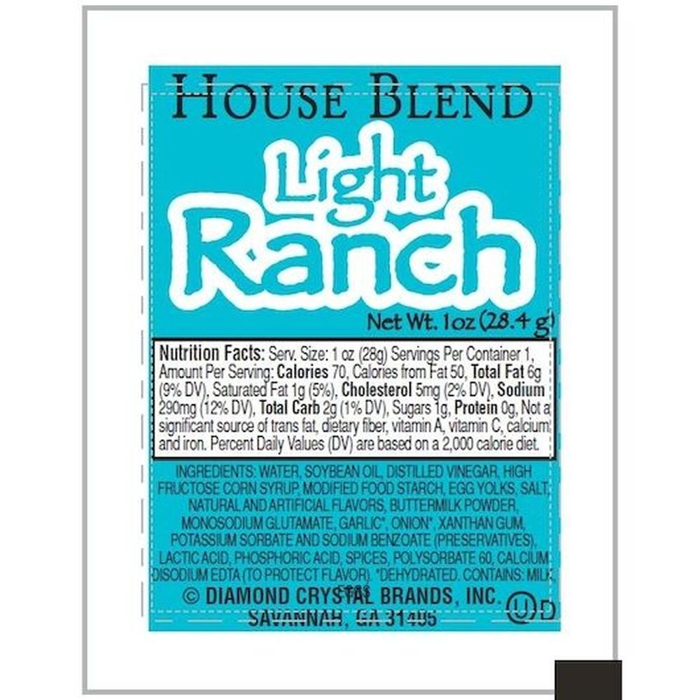 House Blend Ranch Lite Dipping Dressing, 1 Ounce -- 100 per case