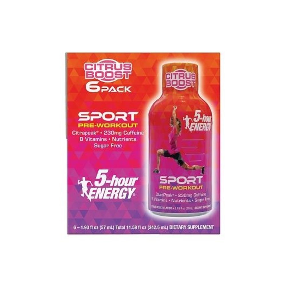 5 Hour Energy Citrus Boost Sport Pre Workout Drink, 1.93 Fluid Ounce Bottle - 216 per case