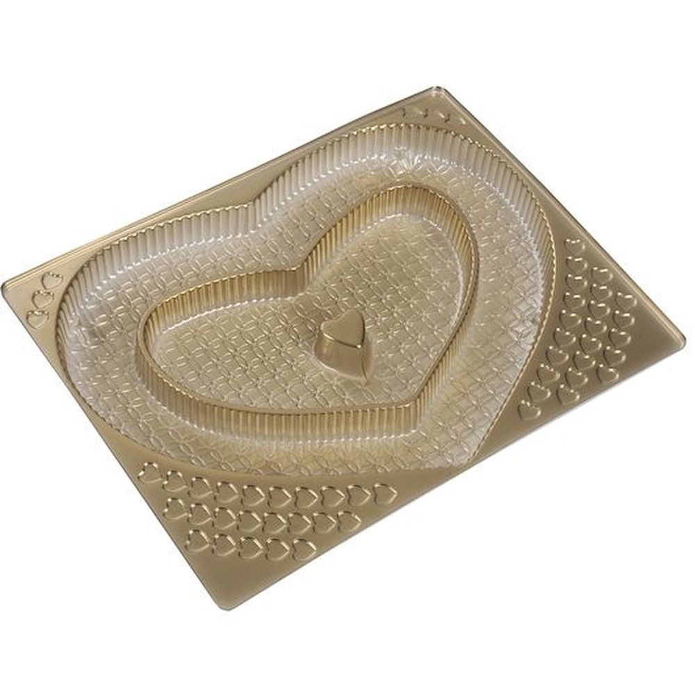 Boxit Heart Shaped Gold Tray, 10-1/2 x 8-1/8 inch - 50 per case