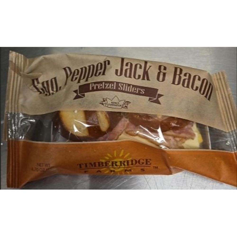 Timber Ridge Egg Pepper Jack and Bacon Pretzel Sliders, 4.7 Ounce -- 12 per case