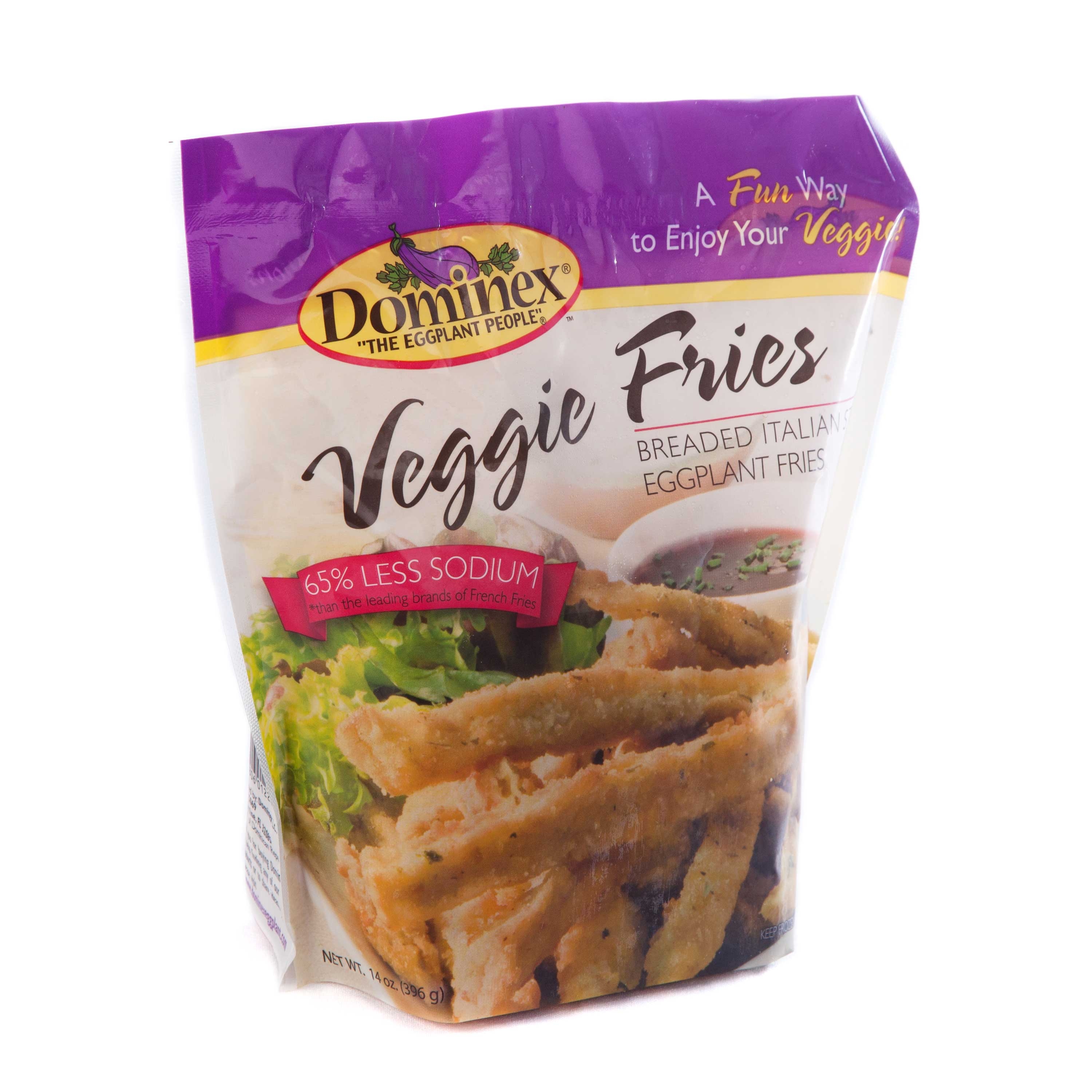 Dominex Veggie Fries Snacks in Eggplant, 14 Ounce -- 6 per case.