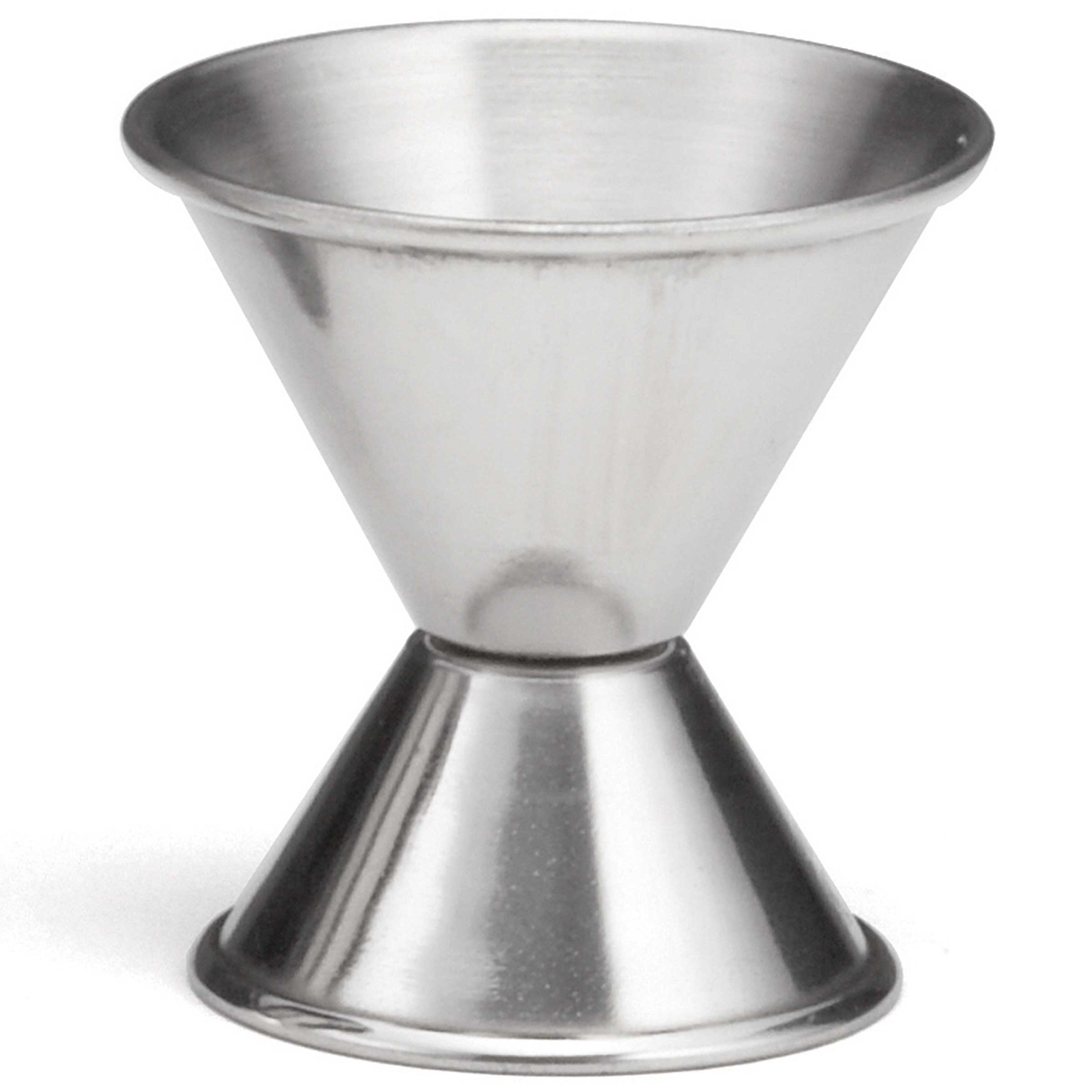 Tablecraft Stainless Steel Jigger with Capacity Stamping, 1/2 and 1 Ounce -- 6 per case