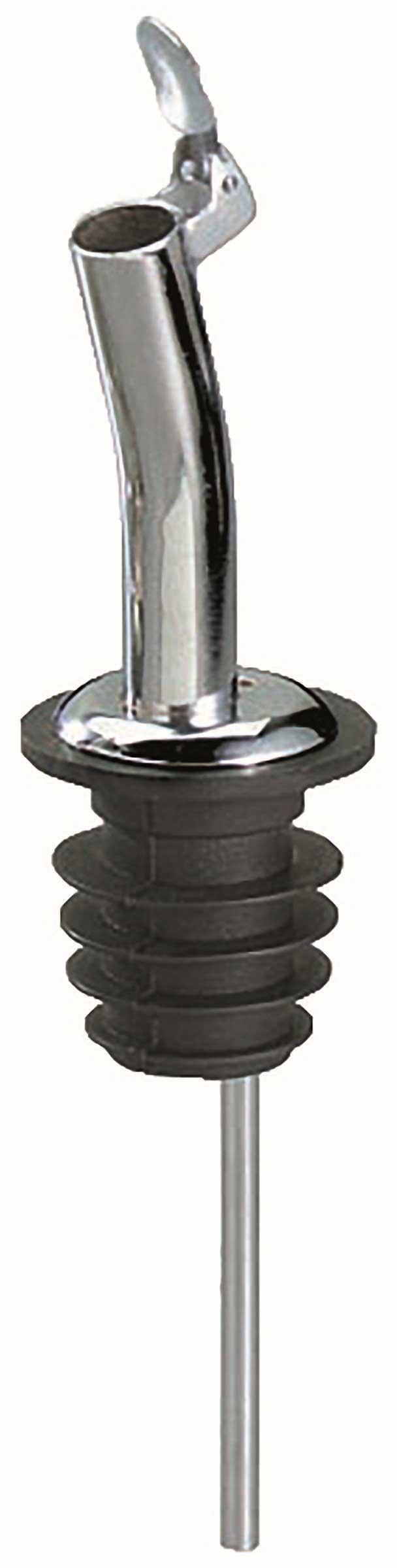 Tablecraft Stainless Steel Hinged Flip Cap Jet Pourer - 12 count per pack -- 5 packs per case
