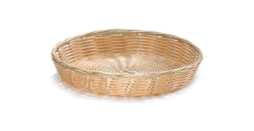Tablecraft Polypropylene Natural Round Handwoven Basket, 10 x 1 1/2 inch -- 12 per case