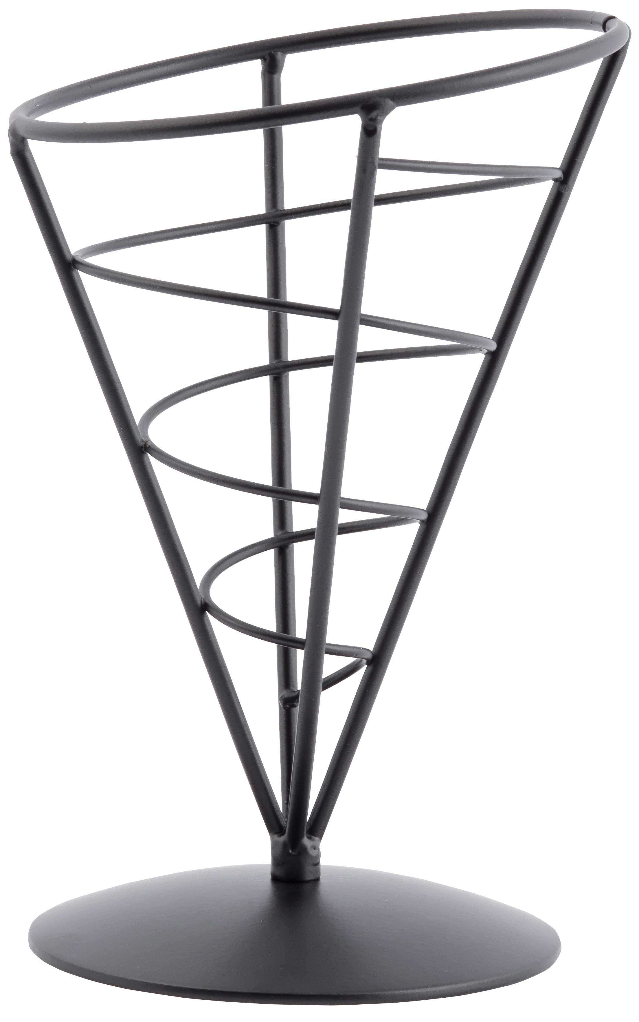 Tablecraft Black Appetizer Cone, 5 x 7 inch -- 6 per case