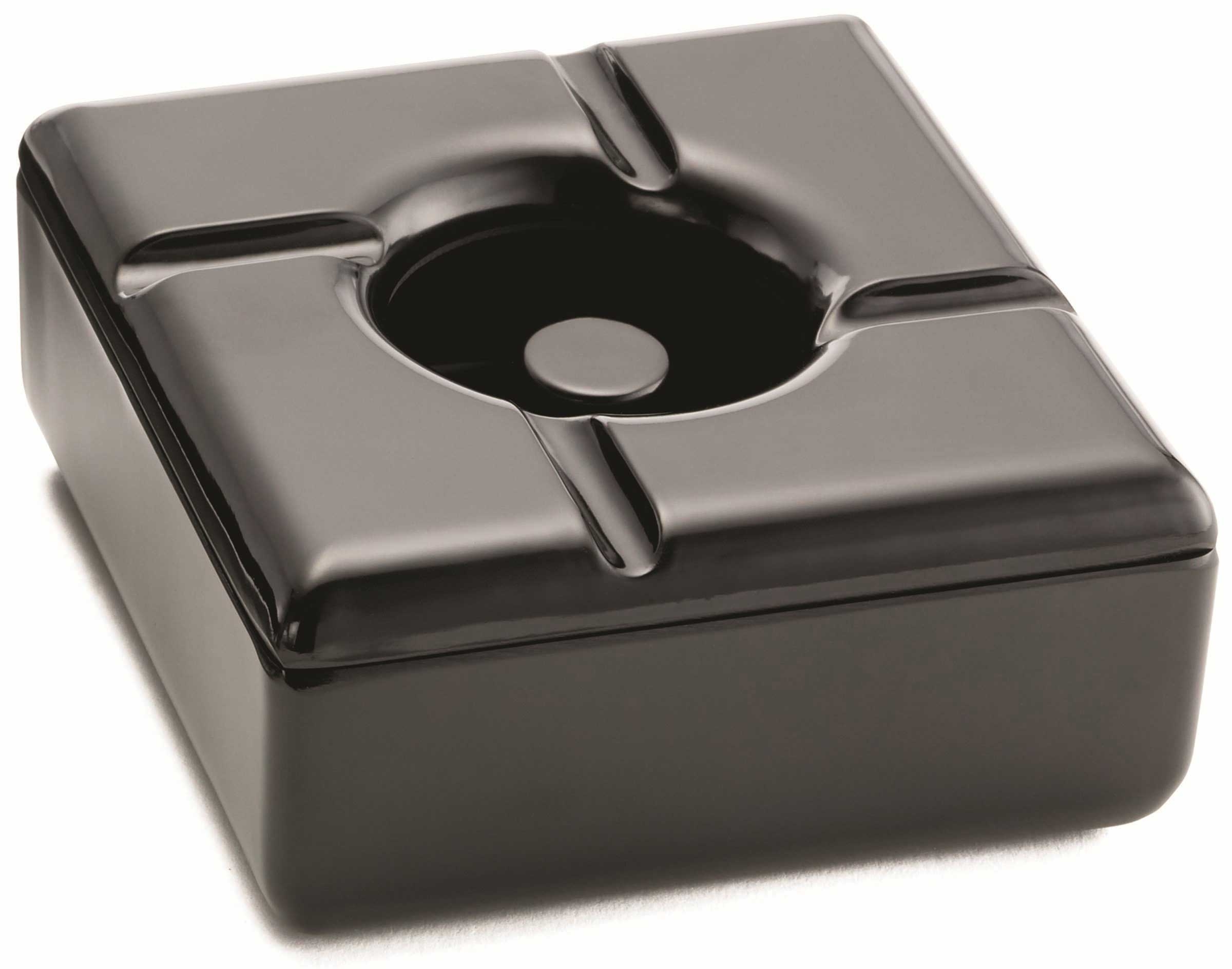 Tablecraft Black Melamine Windproof Ashtray, 5 inch -- 12 per case