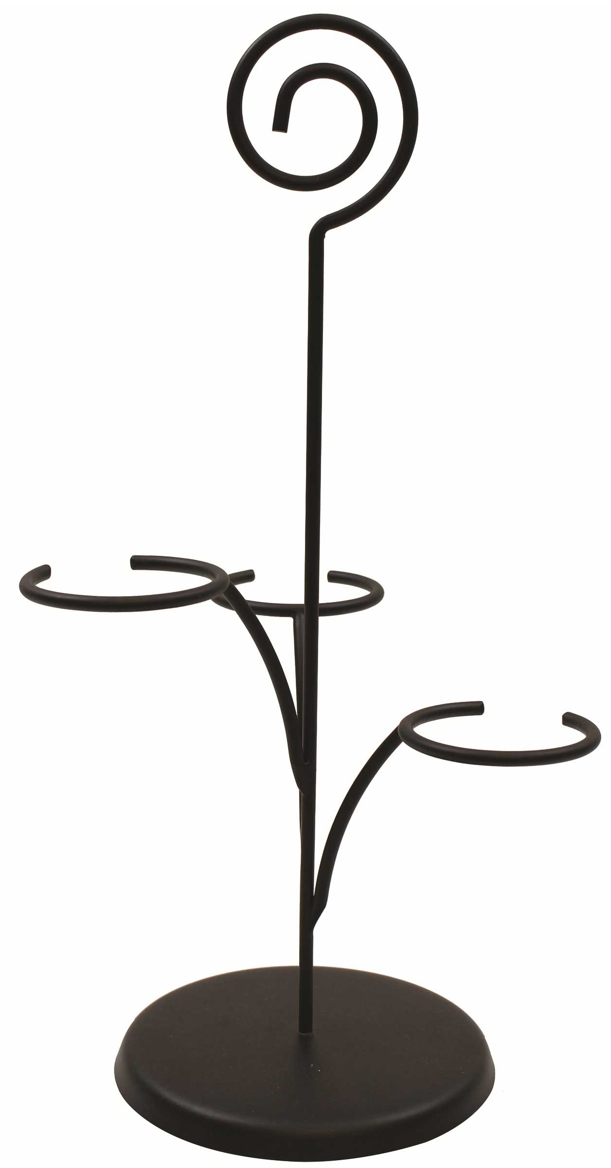 Tablecraft Black Powder Coated Metal Straight Wine Flight -- 4 per case