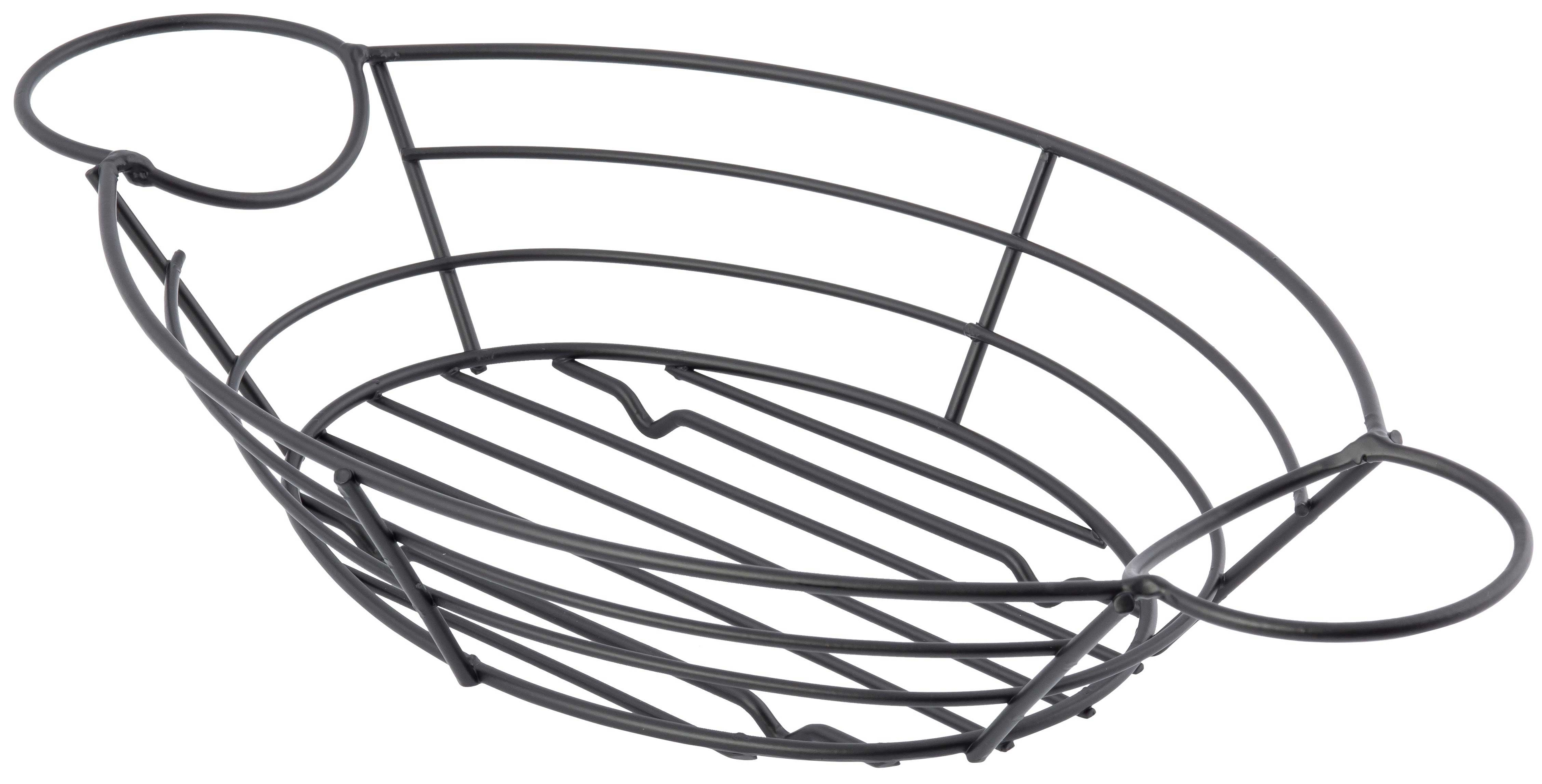 Tablecraft Black Meranda Oval Basket with Ramekin Holder -- 6 per case