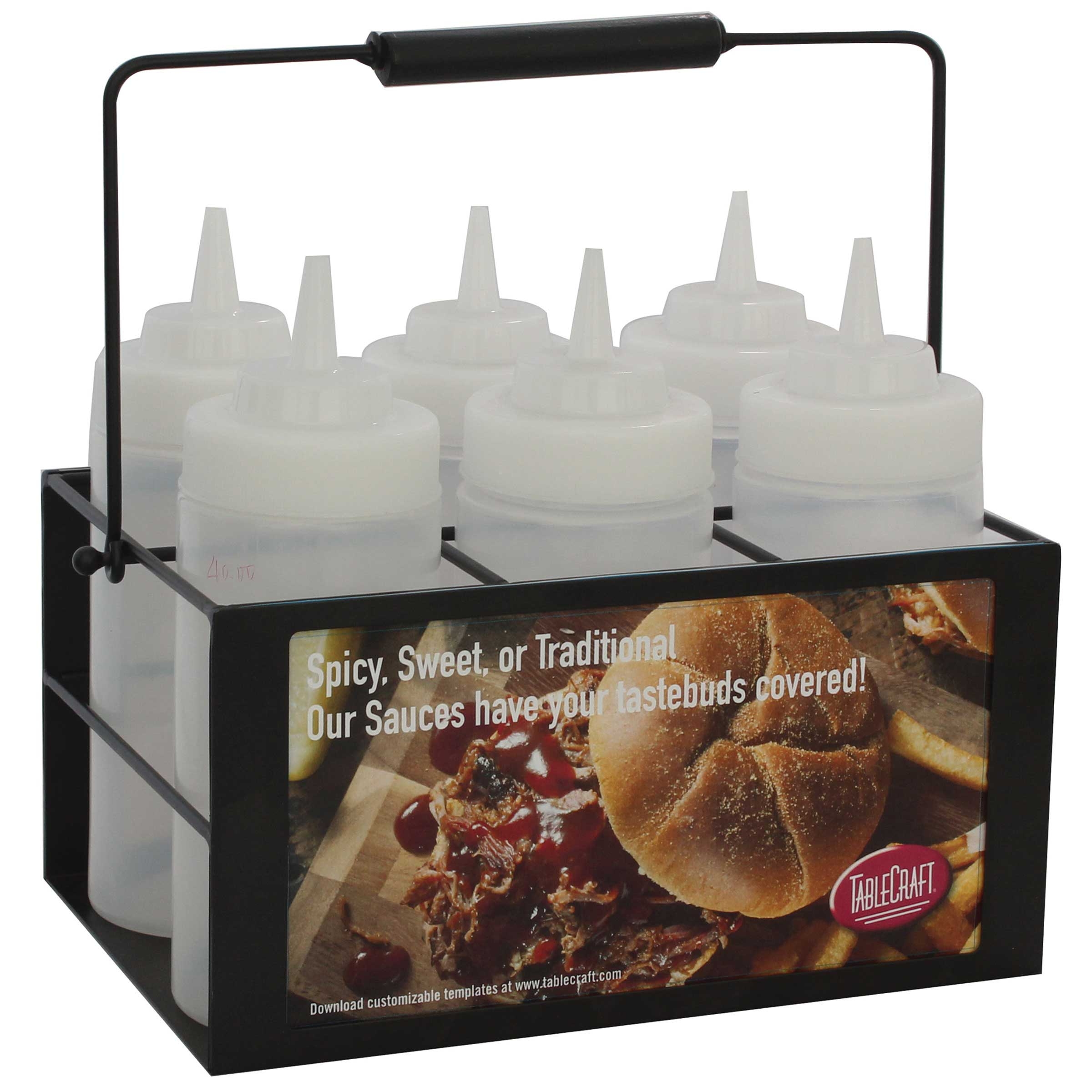 Tablecraft Black Powder Coated Squeeze Bottle Caddy -- 2 per case