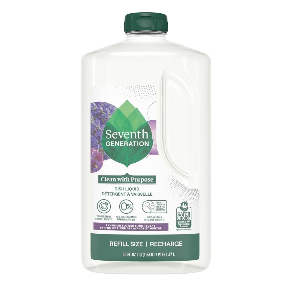 Seventh Generation Lavender Flower and Mint Liquid Dish Soap, 50 Ounce -- 3 per case