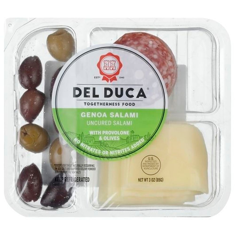 Del Duca Uncured Genoa Salami with Provolone and Olive, 3 Ounce - 12 per case
