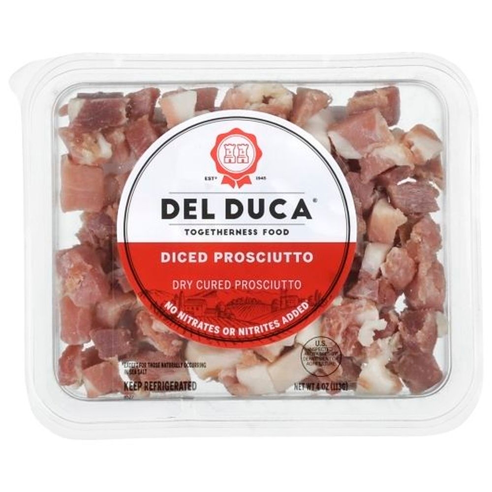 Del Duca Diced Prosciutto, 4 Ounce - 16 per case