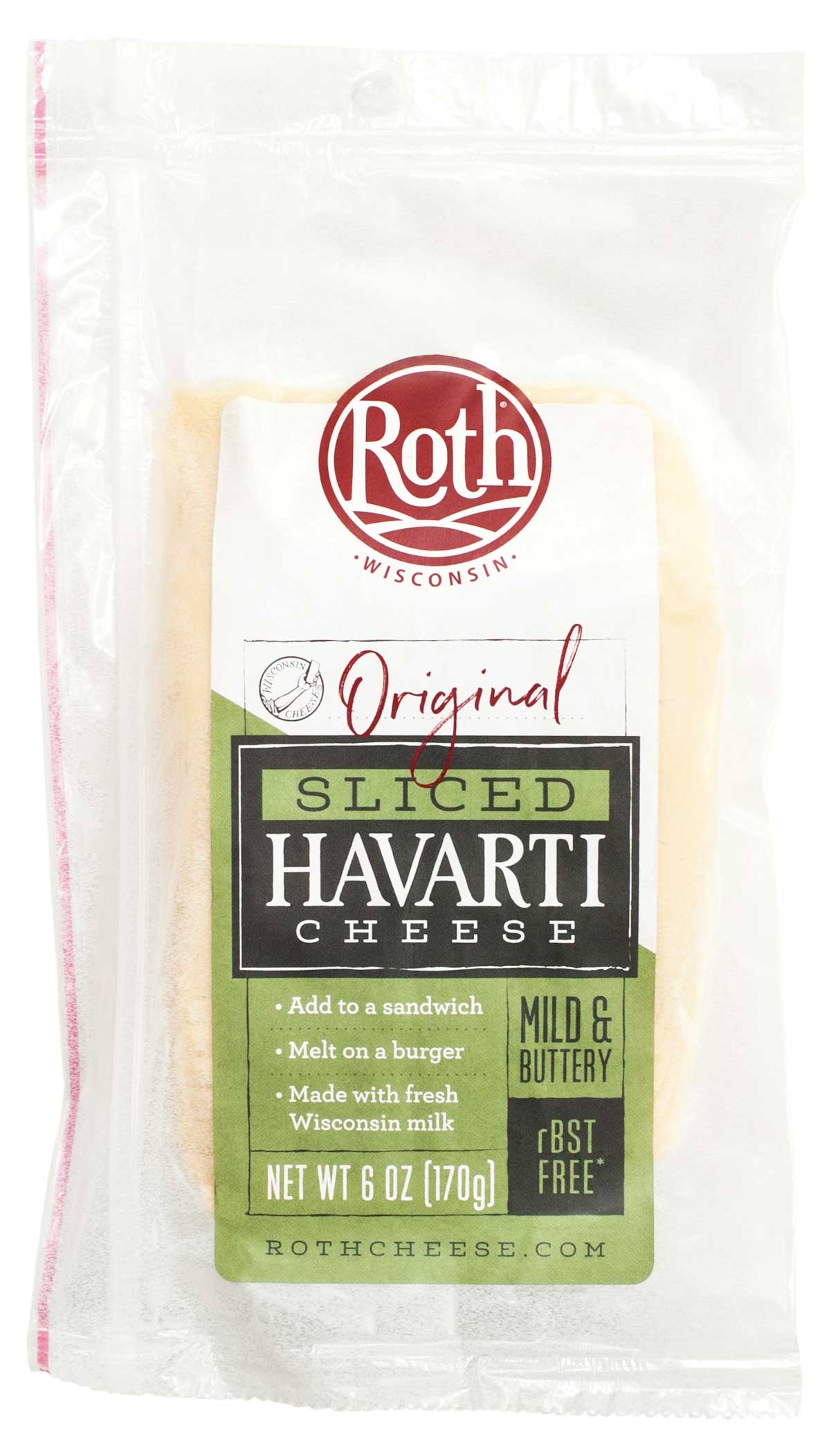 Roth Kase Original Havarti Cheese Slices, 6 Ounce -- 12 per case.