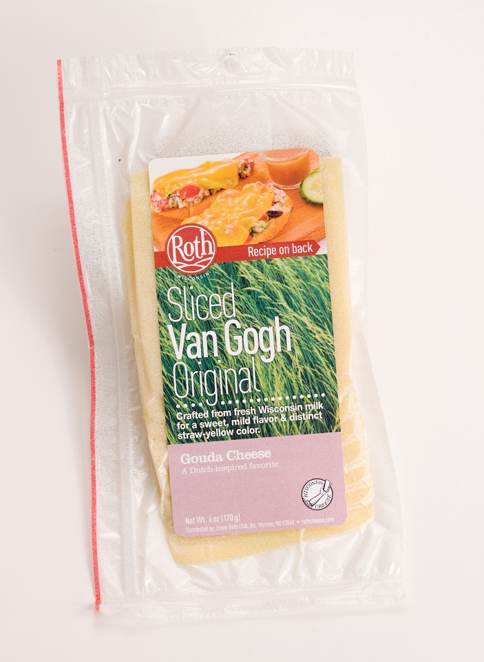 Roth Kase Van Gogh Original Gouda Cheese Slices, 6 Ounce -- 12 per case.