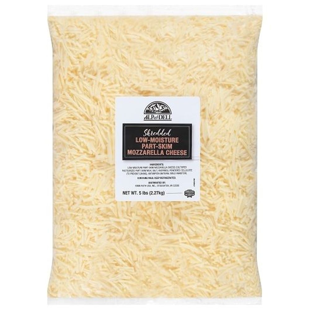 Alp and Dell Shredded Mozzarella Cheese, 5 Pound - 4 per case