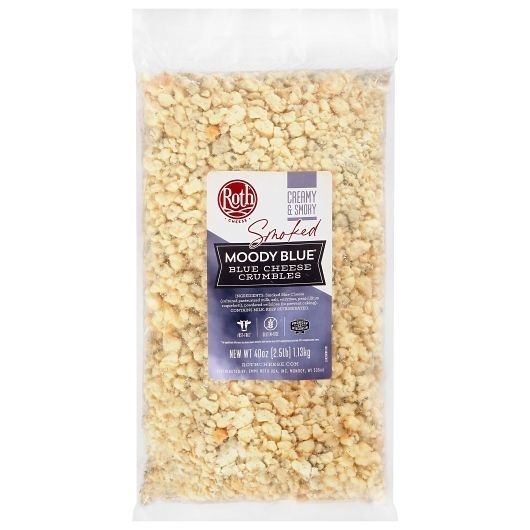 Roth Moody Blue Smoked Blue Cheese Crumbles, 2.5 Pound -- 2 per case