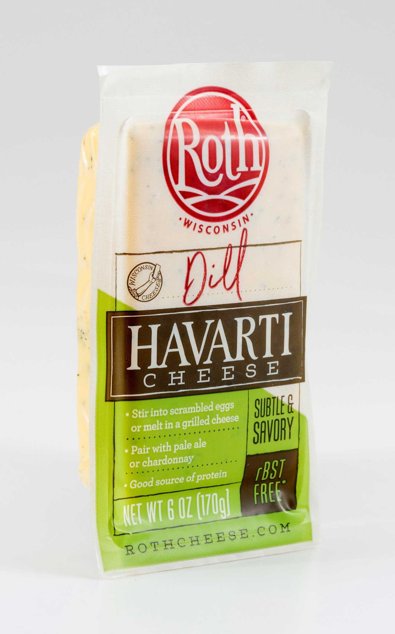 Roth Dill Havarti Deli Cuts Cheese, 6 Ounce -- 12 per case.