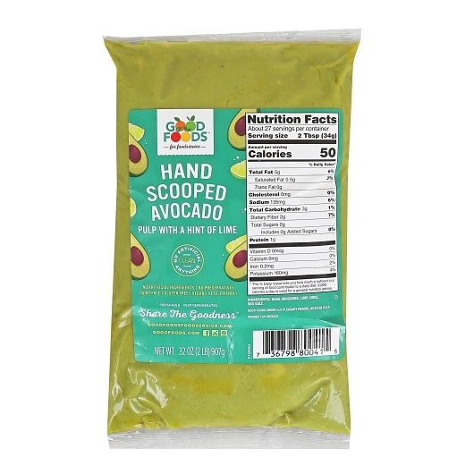 Good Foods Hand Scooped Avocado Pulp, 2 Pound -- 6 per case