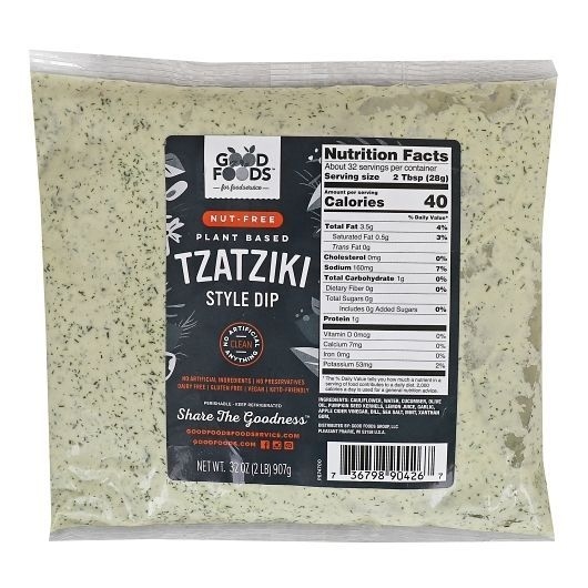 Good Foods Nut Free Tzatziki Style Dip, 2 Pound -- 6 per case