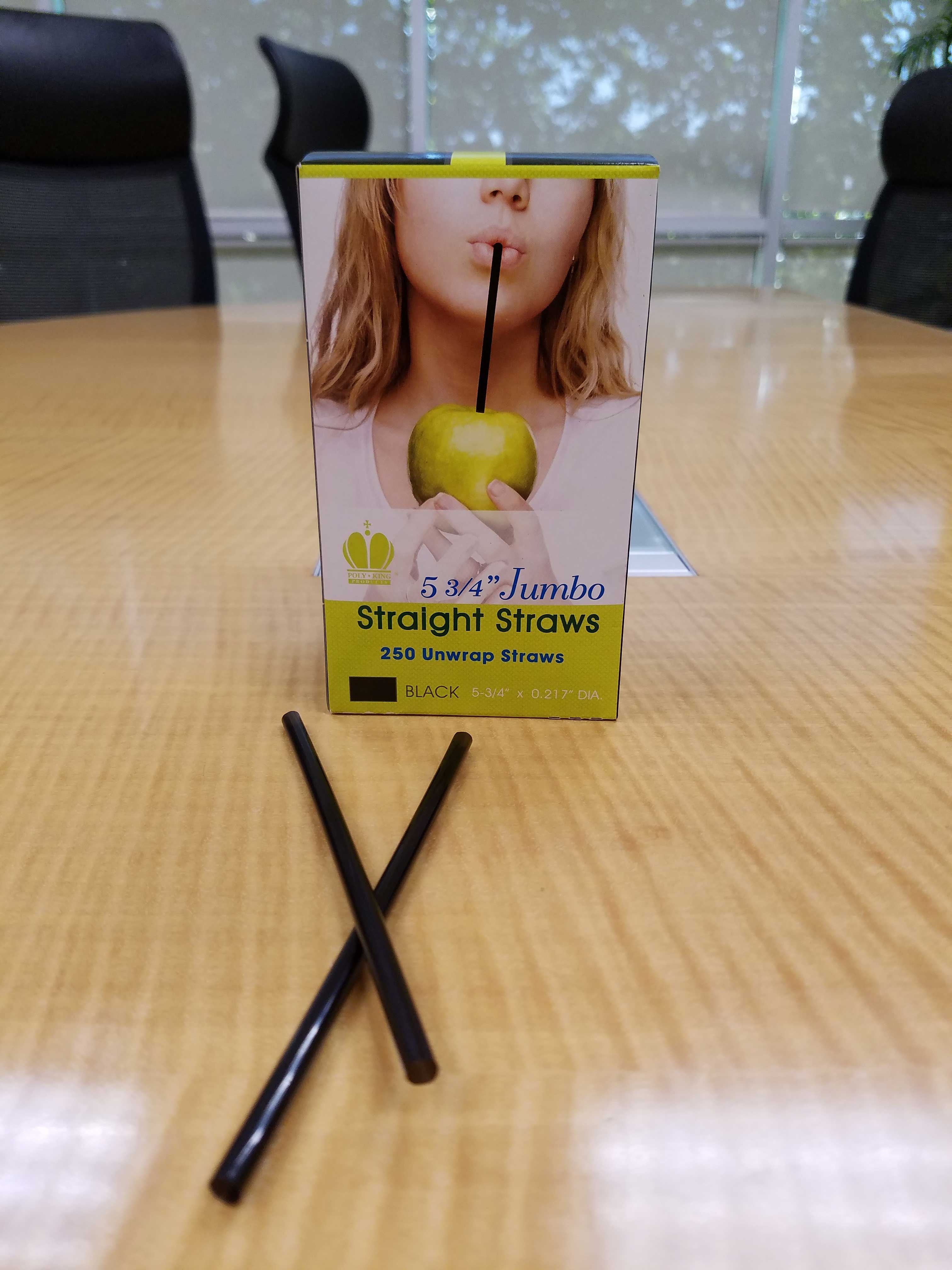 Goldmax Unwrapped Black Jumbo Straw, 5.75 inch -- 2500 per case.
