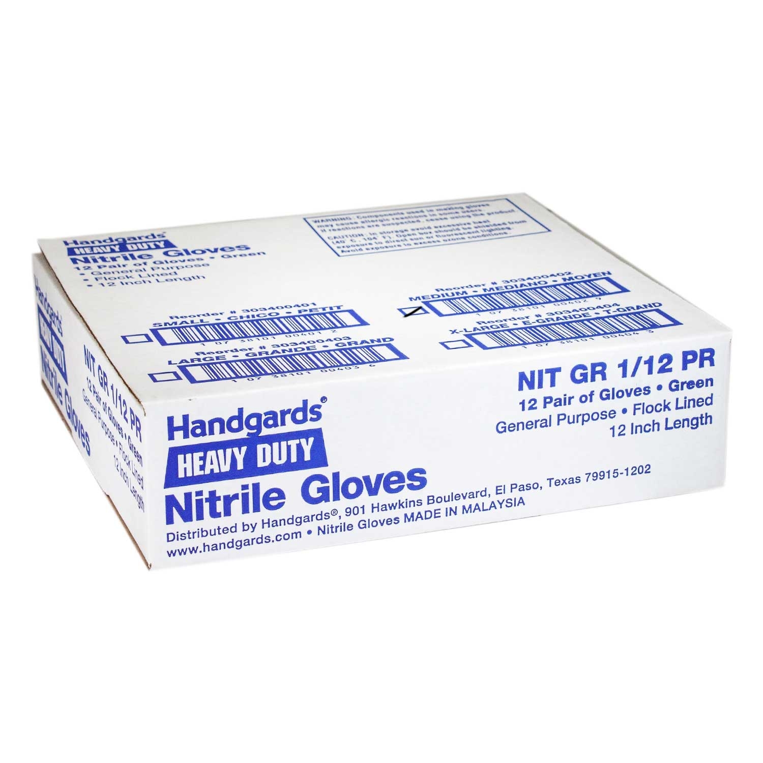 Glove (100 Percent Nitrile Reusable Glove) Lined 12inch  Medium, 12 Case --- 12 Count