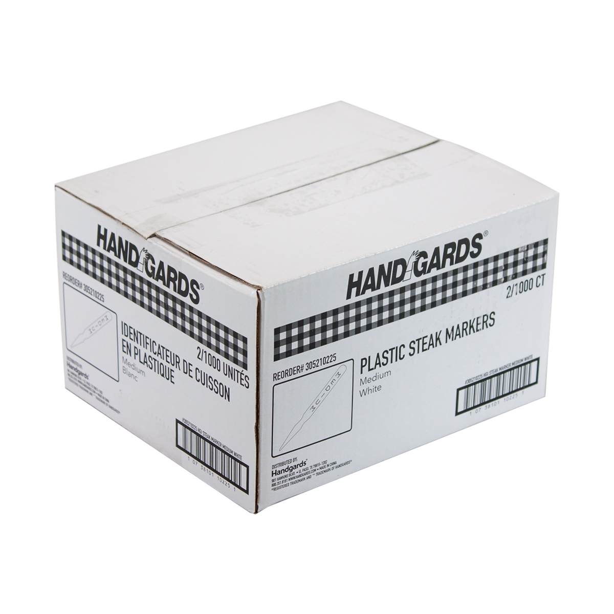 Handgards White Medium Disposable Plastic Steak Marker -- 2000 per case.