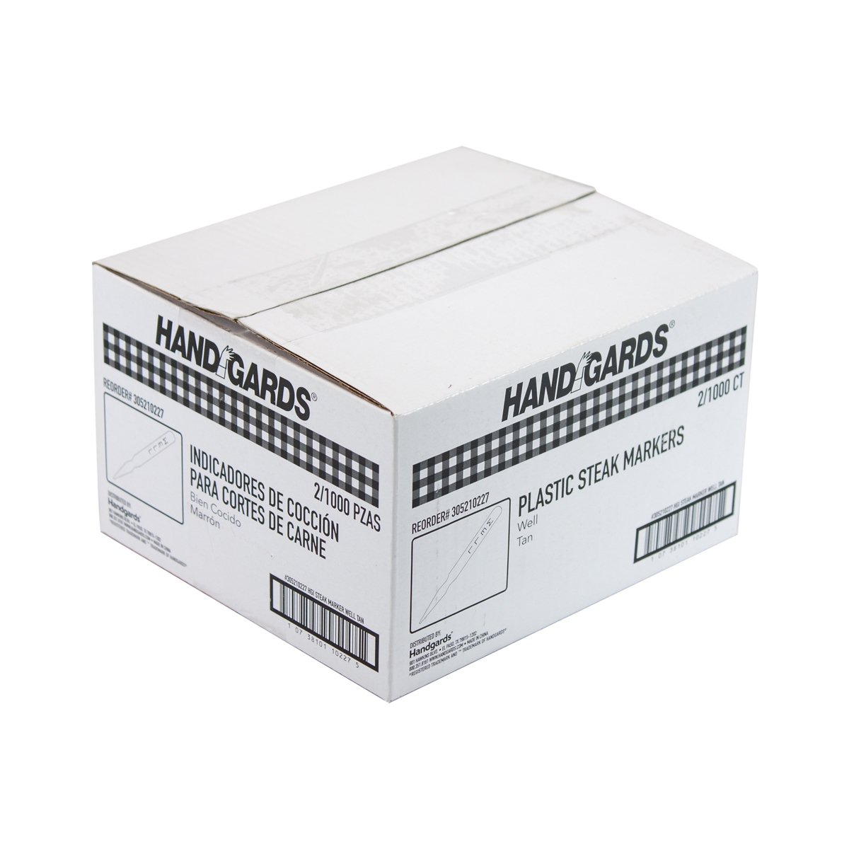 Handgards Tan Well Disposable Plastic Steak Marker -- 2000 per case.