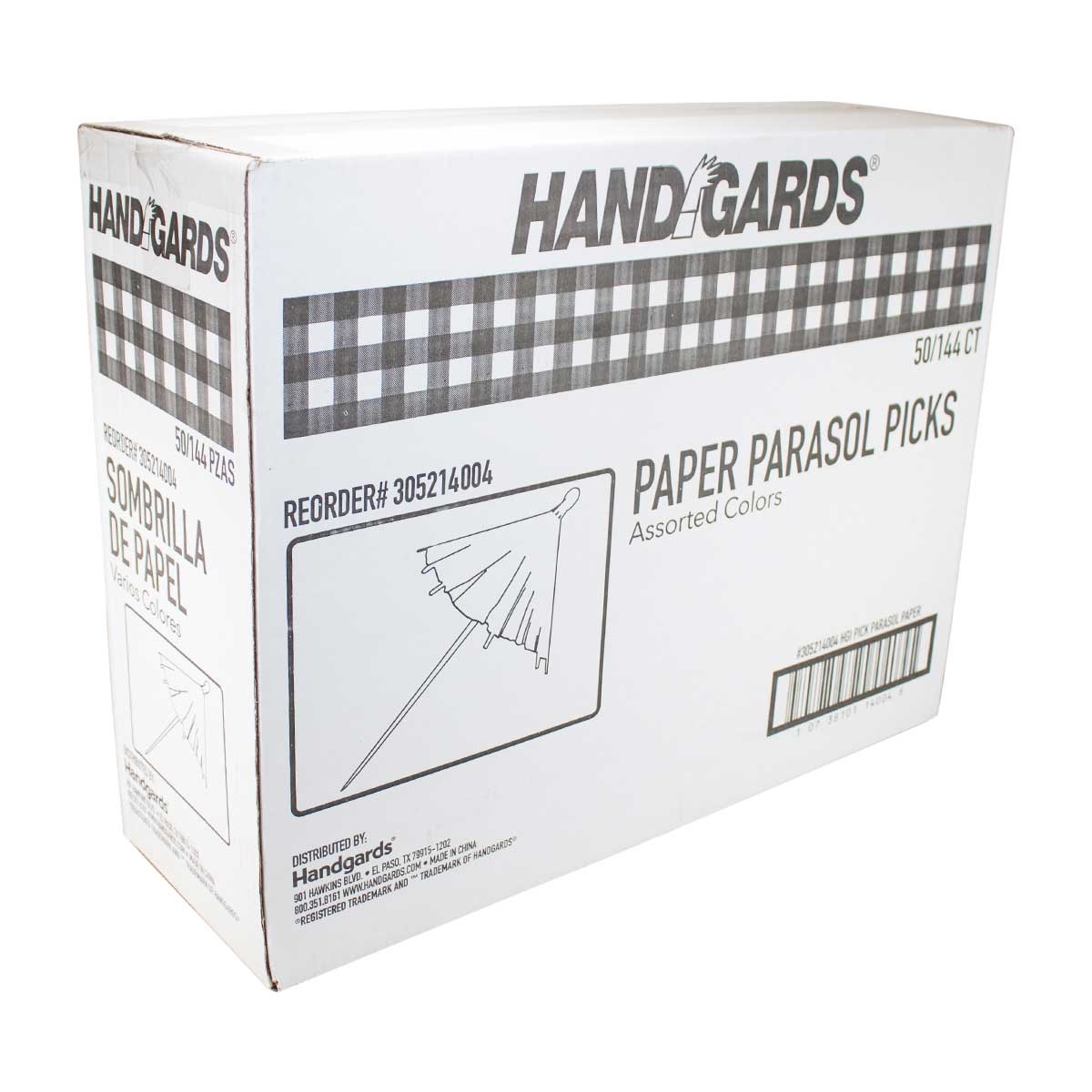 Handgards Paper Disposable Wood Parasol Pick, 4 inch -- 7200 per case.