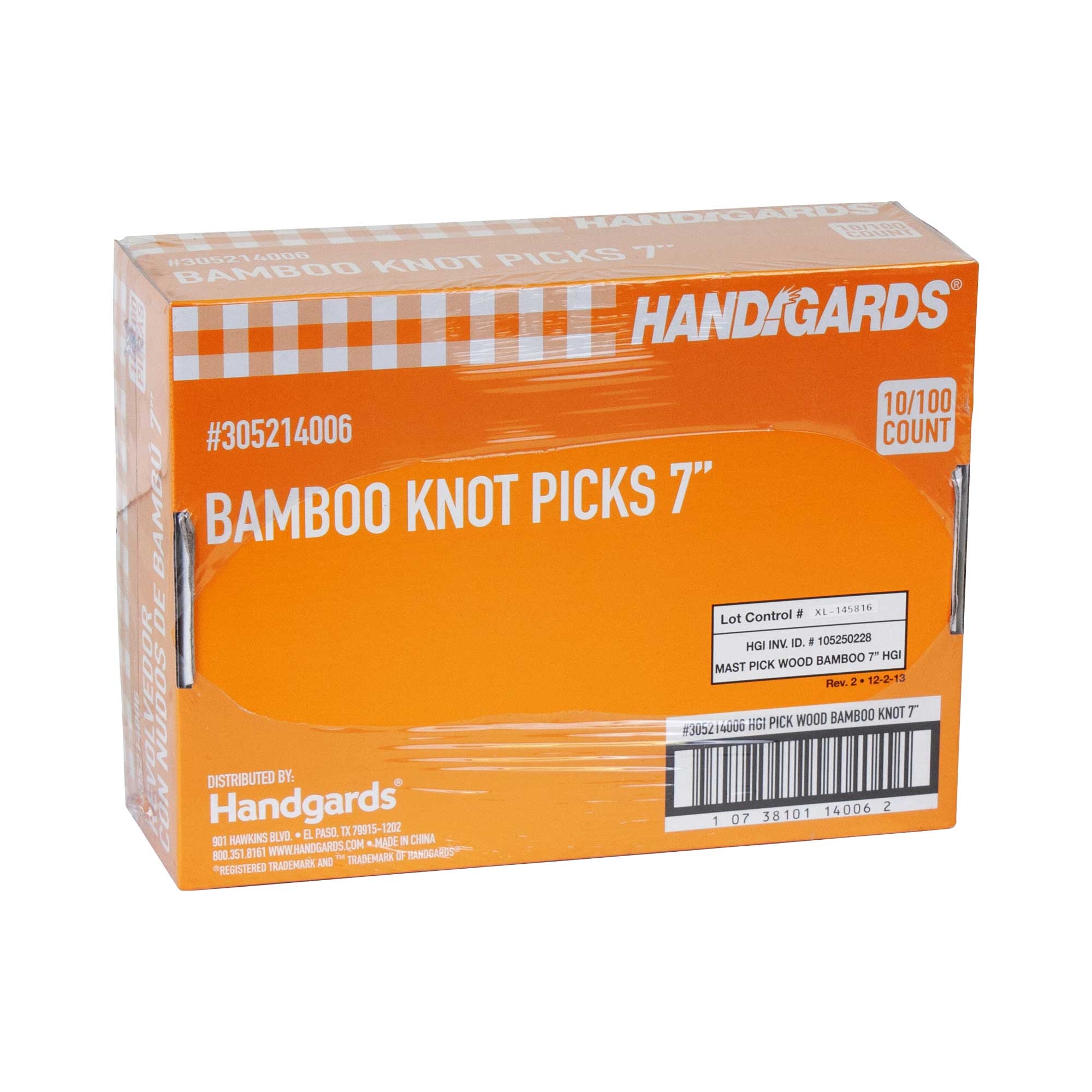 Handgards Disposable Wood Bamboo Knot Pick, 7 inch -- 1000 per case.