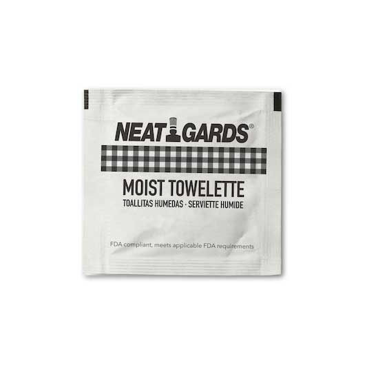 NeatGards White Disposable Moist Towelettes, 5 x 6 inch -- 1000 per case