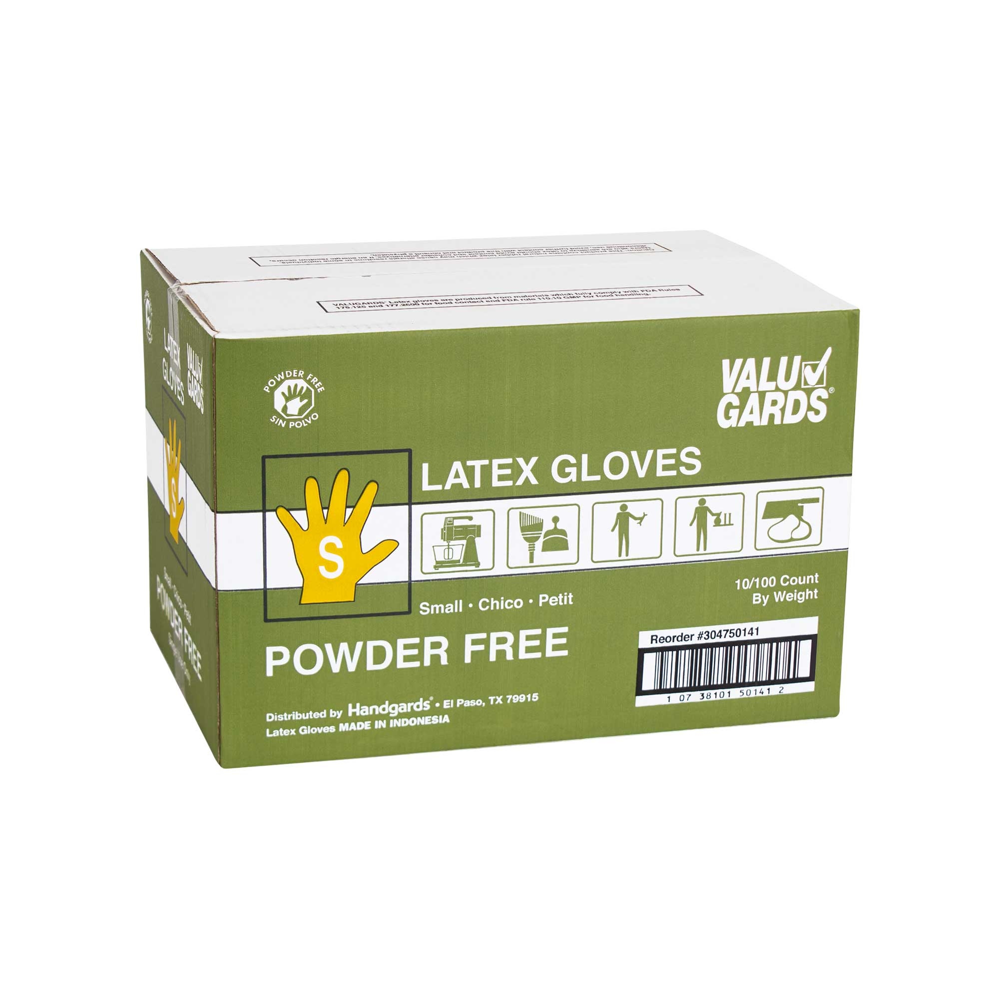 Handgards Eclipse Value Small Latex Glove - 100 per pack -- 10 packs per case.