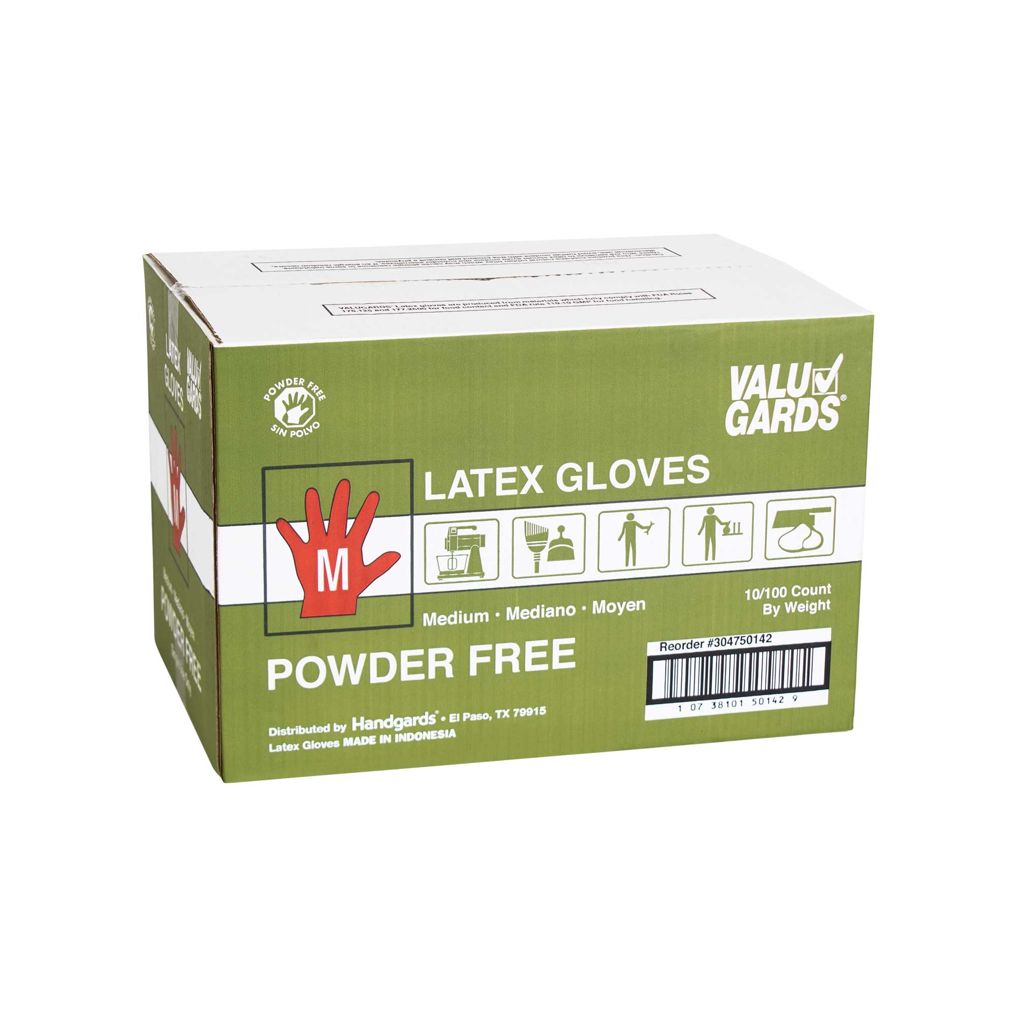Handgards Eclipse Value Medium Latex Glove - 100 per pack -- 10 packs per case.