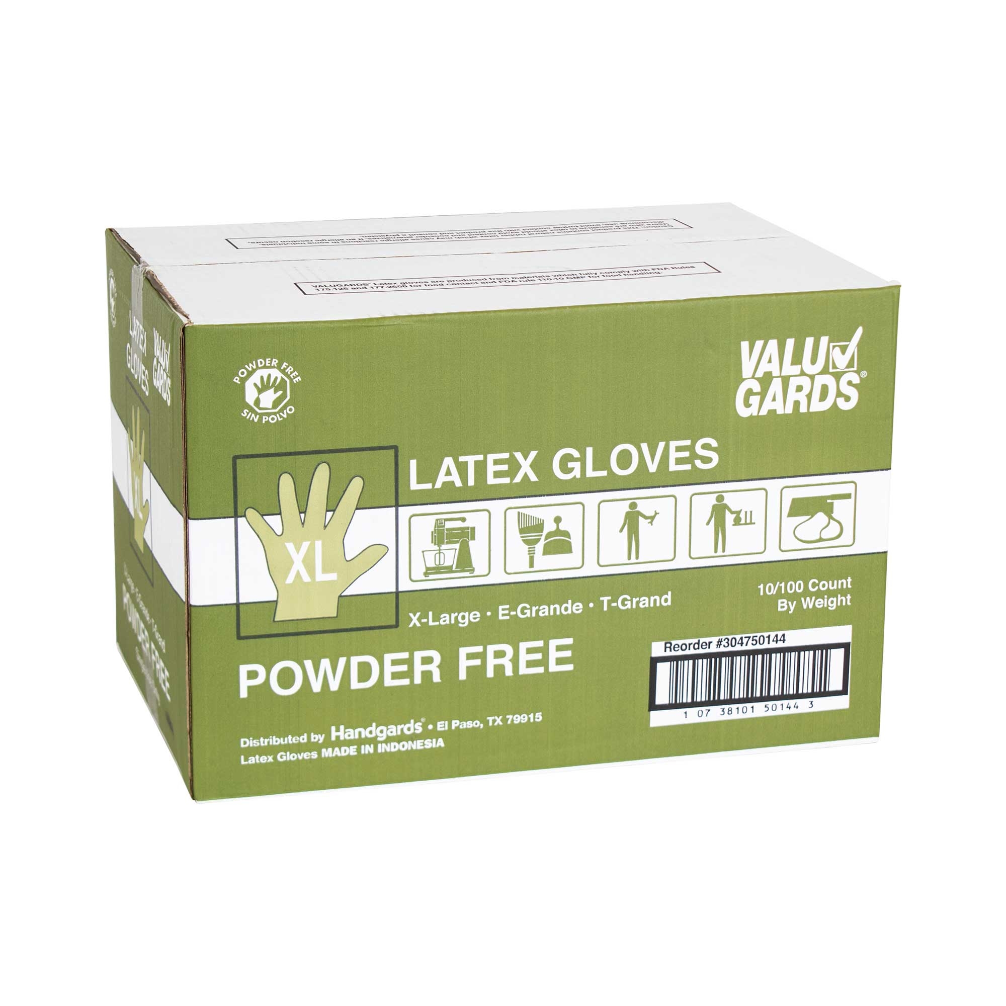 Handgards Eclipse Value Extra Large Latex Glove - 100 per pack -- 10 packs per case.