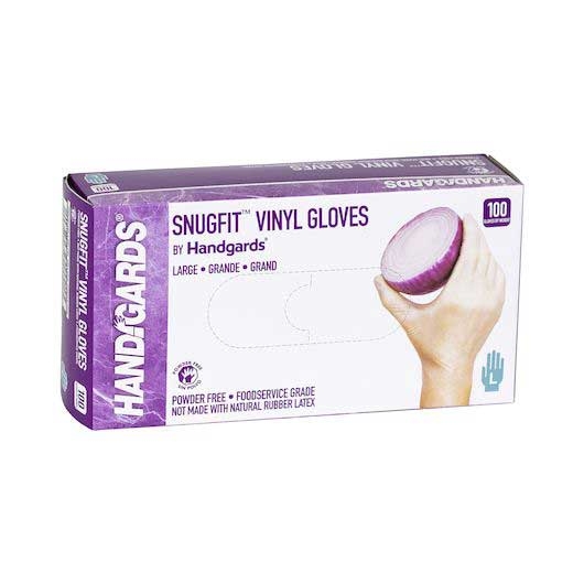 Handgards Snugfit Powder Free Large Vinyl Gloves - 100 count per pack -- 10 packs per case