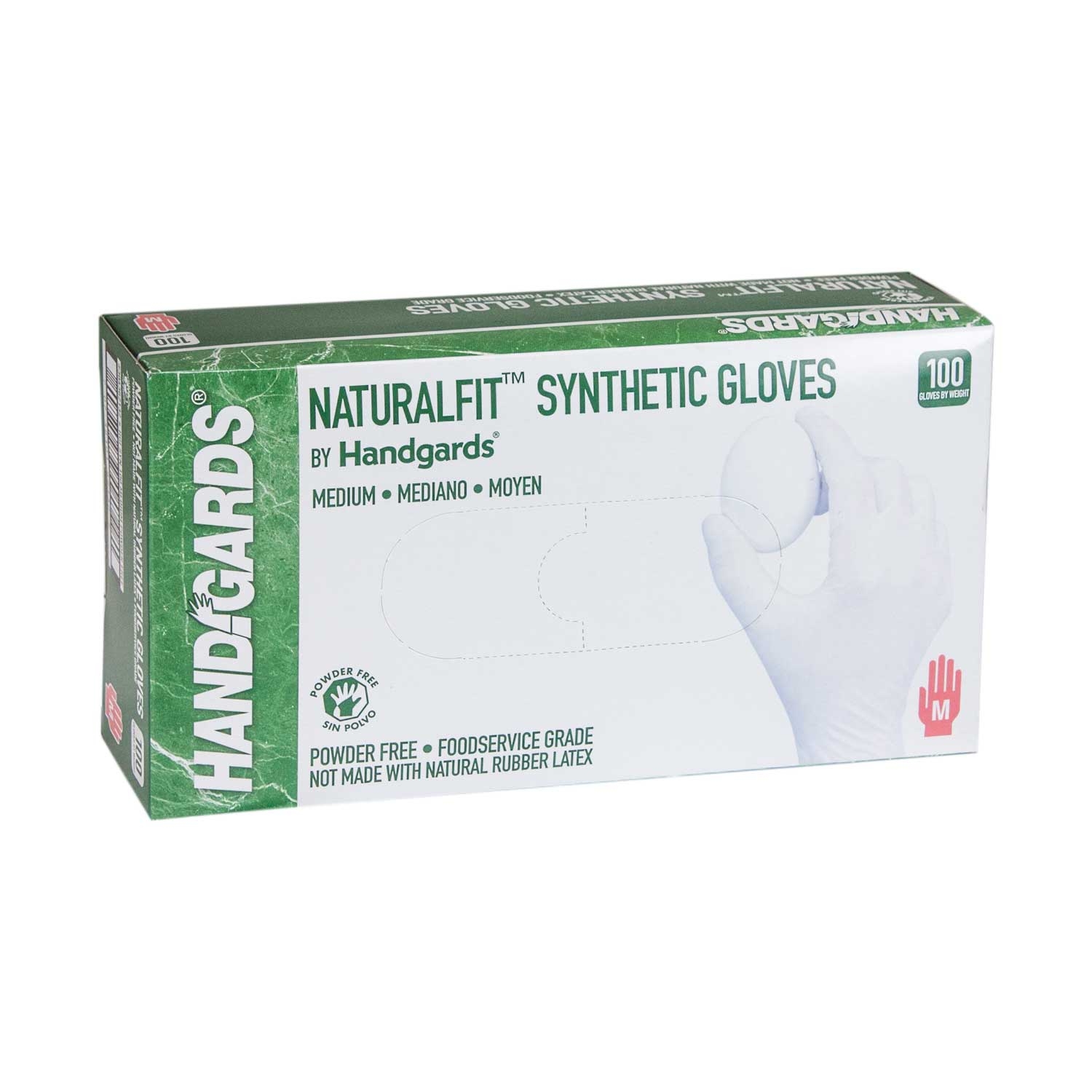 Handgards Medium White Synthetic Disposable Glove -- 10 Per Case